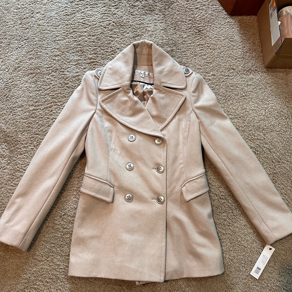 New Kenneth Cole New York double breasted pea coat size 4 small